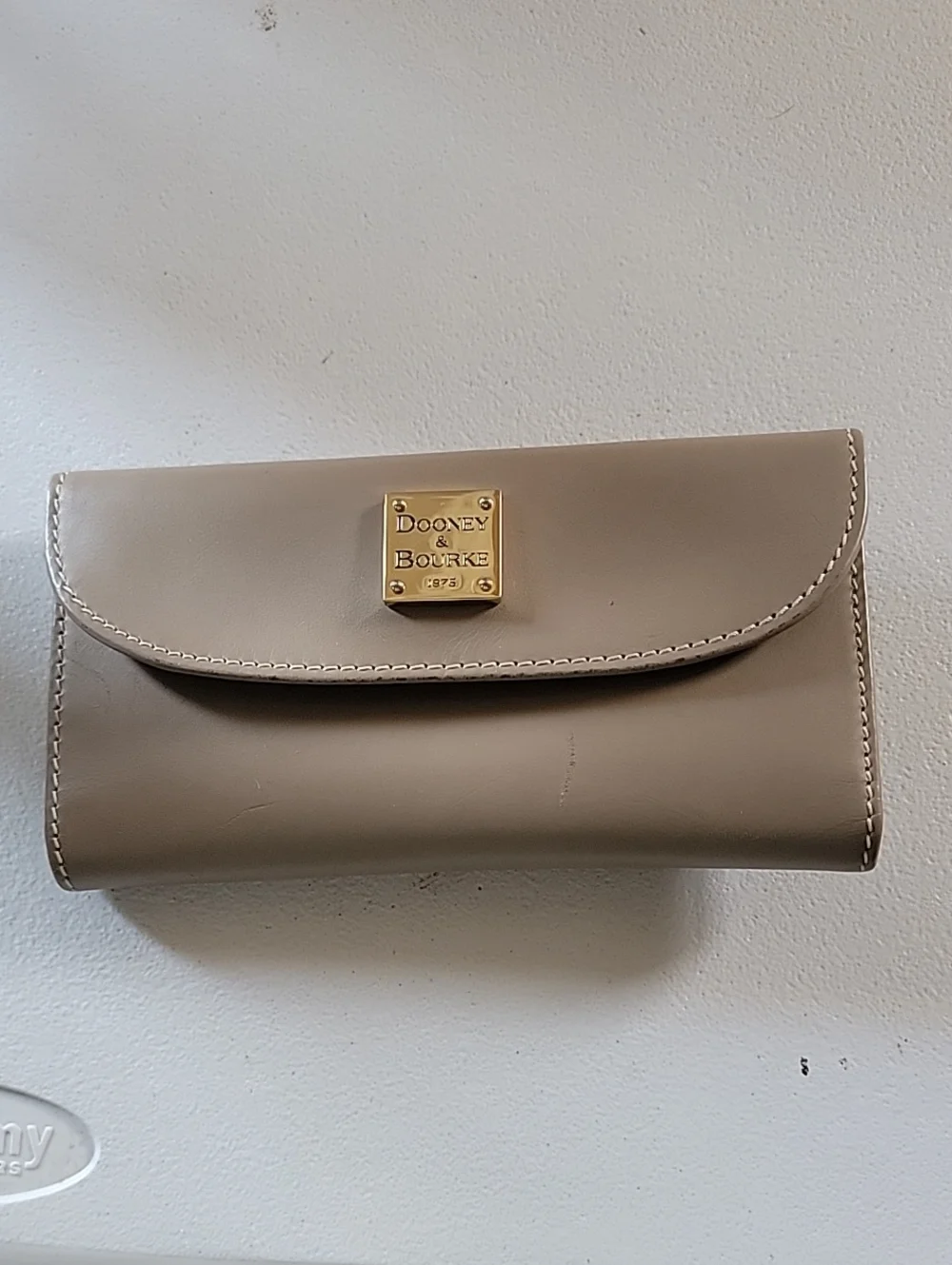 Dooney & Bourke Taupe Leather Continental Clutch Wallet